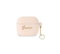 Guess case for Airpods 3 GUA3LSCHSP pink Silicone Heart Charm ( GUA3LSCHSP 3666339039028 90646-uniw GUE001886-0 GUE1577PNK ) austiņas