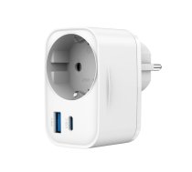 Lādētājs Gembird 2-port USB Fast Charger with Pass-through AC socket 20W White 8716309133883 ( TA ACPDQC20 01 W 8716309133883 )