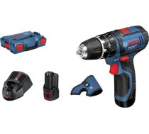 Bosch cordless hammer drill driver GSB 12V-15 Professional 12 volt (blue / black Li-ion battery 2.0Ah Li-ion battery 4.0Ah drill bit s ( 06019B690G 0 601 9B6 90G 3165140895064 )