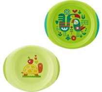 Chicco Zestaw 2 talerzy zielony ( CHI000085 ) piederumi bērnu barošanai