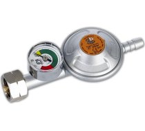 Bradas Gas regulator 37mbar 1.5kg / h with a safety valve and a pressure gauge for a 9-10mm hose (RG A310IE-M) ( 5907544412618 AGD INN 0091 ) Galda Grils