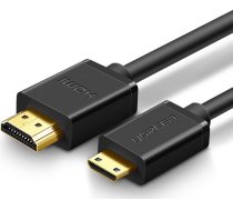 Ugreen HDMI - mini HDMI cable 19 pin 2.0v 4K 60Hz 30AWG 1 5m black (11167) ( 6957303891672 11167 ugreen 11167 11167 ugreen 6957303891672 UGR449BLK UGREEN/11167 ) USB kabelis