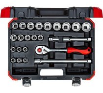 Gedore Red Socket set 1/2 "  24 pieces (red / black  with Shift-gun  SW 10mm - 32mm) ( 3300056 3300056 )