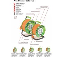 Acar Przedluzacz bebnowy 30m pomaranczowy M01951 (5901791900331) ( JOINEDIT23243703 ) elektrības pagarinātājs