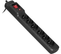 Activejet COMBO 6GN 3M black power strip with cord ( COMBO 6GN 3M COMBO 6GN 3M ) elektrības pagarinātājs