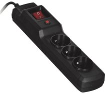 Activejet COMBO 3GN 3M black power strip with cord ( COMBO 3GN 3M COMBO 3GN 3M ) elektrības pagarinātājs