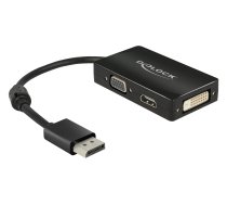 DeLOCK Adapter Displayport - VGA/HDMI/DVI-D Black ( 62656 62656 62656 ) kabelis video  audio
