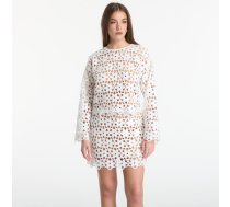 Michael Kors Mirror-Embellished Floral Crochet Top White - Izmērs XS (MS651ZMKNE 100 T-krekls)