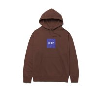 HUF Essentials Box Logo Hoodie Brown - Izmērs M (PF00465-BROWN Džemperi)