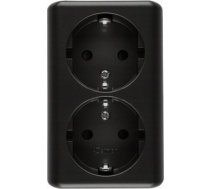 Kontakt-Simon Simon 54 Gniazdo podwojne Schuko natynkowe z przeslonami torow prad. wer. skand. 16A 250V szybkozlacza czarny mat EGSZ2SNZ/49 EGSZ2SNZ/49 (5902787871024) ( JOINEDIT32689614 )