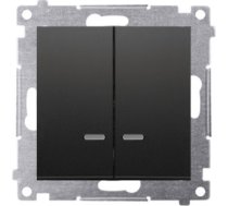 Kontakt-Simon Simon 54 Lacznik swiecznikowy z podsw LED i do wersji IP44 (modul) 16AX 250V zaciski srub. czarny mat z wklad DU1W DW5ABL.01/4 DW5ABL.01/49 (5902787870386) ( JOINEDIT32097129 )