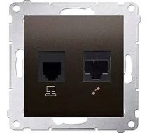 Kontakt-Simon Simon 54 Gniazdo komputerowe RJ45 kategoria 5e + telefoniczne RJ12 (modul) czarny mat D5T.01/49 D5T.01/49 (5902787871468) ( JOINEDIT32864627 )