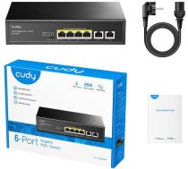 Cudy GS1006P network switch Unmanaged Gigabit Ethernet (10/100/1000) Power over Ethernet (PoE) Black ( GS1006P 6971690790967 ) komutators