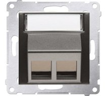 Kontakt-Simon Simon 54 Pokrywa gniazd teleinformatycznych na Keystone skosna podwojna z opisem (modul) antracyt DKP2S.01/48 DKP2S.01/48 (5902787844455) ( JOINEDIT83010798 )