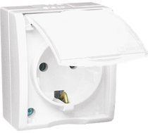 Kontakt-Simon Simon Aquarius Gniazdo pojedyncze z/u SCHUKO bryzgoszczelne IP54 klapka biala biale AQGSZ1/11 AQGSZ1/11 (5902787581374) ( JOINEDIT82541895 )