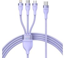 Baseus Flash Series 2 USB 3w1 USB-C + micro USB + Lightning 100W 1.5m (fioletowy) ( CASS030205 6932172608798 ) USB kabelis