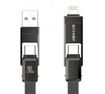 Blitzwolf BW-HDC7 4-in-1 USB+C+Lightning cable 240W 1.2m (black) ( 5907085524993 BLZ677 BW-HDC7 ) USB kabelis