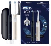 Oral-B IO2 Duo Xmas Toothbrush Set ( 8006530069373 IO SERIES 2 DUO XMAS EDITION Oral-B iO 2 Duo Night Black Calm Pink ) mutes higiēnai