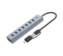 CONCEPTRONIC USB-Hub 7-Port 3.0/C-7x3.0 +TypC 5Gbps o.Nz gr ( HUBBIES21G 4015867238301 ) USB centrmezgli