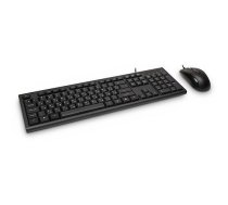 Inter-Tech KM-3149R keyboard Mouse included Home USB QWERTY Russian US English Black 4260455647595 ( 4260455647595 88884091 ) klaviatūra