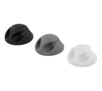 Cable holder DELTACO 6-pack black/white/gray / CM509 ( CM509 )