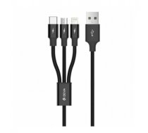 Devia Kintone Series 3In1 Tube USB to Lightning MicroUSB Type-C 1 2m Black 6938595331121 ( T MLX59764 102010334151 ) USB kabelis