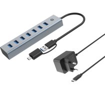 CONCEPTRONIC USB-Hub 7-Port 3.0 -7x3.0 +TypC 5Gbps m.Nz gr ( HUBBIES21GP 4015867238318 ) USB centrmezgli