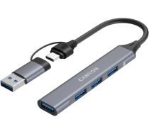 CANYON hub DS-02 4in1 USB-A/C Grey ( CNS TDS02G 14896025 ) USB centrmezgli