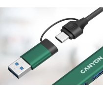 CANYON hub DS-02 4in1 USB-A/C Green ( CNS TDS02GR 14896026 20881209905 ) USB centrmezgli