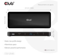 Club3D USB-C 14in1-Dock2xDP2.1/2xHDMI/3xUSB-C 4K60Hz PD100W retail ( CSV 2540 549195 ) dock stacijas HDD adapteri