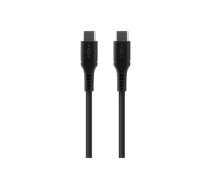 Fixed Liquid Silicone Cable USB-C/USB-C 1.2m 60W FIXDLS-CC12-BK 8591680147274 ( FIXDLS CC12 BK ) iekārtas lādētājs