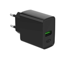 Power Delivery Charger USB-A USB-C 20W Black ( TA UC PDQC20 01 BK 8716309128643 ) iekārtas lādētājs
