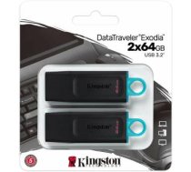 Kingston Pendrive USB-A 3.2 64GB DTX/64GB-2P Nero/Celeste 2 Pz 740617325560 DTX/64GB-2P (740617325560) ( JOINEDIT88309191 )