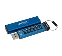 Kingston USB flash drive IronKey Keypad 200 - USB 3.2 Gen 1 - 256 GB - blue IKKP200/256GB (0740617338904) ( JOINEDIT87572230 ) USB Flash atmiņa