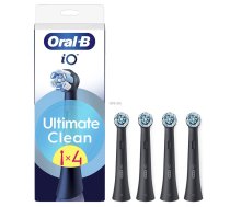 Braun Oral-B UltimateClean 4 gab. melna - Uzgali elektriskajai zobu birstei ( IOUC 4BLACK 44127903 602166 602386 iO RB CBF-4-1 iO refill UltimateClean Black 4 iO UC EB4 ) mutes higiēnai