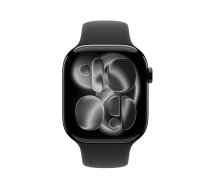Apple Watch Series 11 GPS + Cellular 46mm Jet Black Aluminium Case with Black Sport Band - M/L Smart watch LTPO OLED Always-On Retina ( MFC44ET/A ) Viedais pulkstenis smartwatch