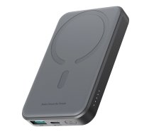 Powerbank Joyroom JR-W020 Mini 5000mAh USB-A USB-C indukcyjny 20W - czarny + kabel USB-C / USB-C ( 6956116713300 163986 7175650 JR-W020 Mini )