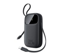 Baseus EnerFill FC31 20000mAh 22.5W Powerbank with Digital Display and 2 Built-in Cables (USB-C + Lightning) - Black ( 6932172691196 P10082107123-00 ) Powerbank mobilā uzlādes iekārta