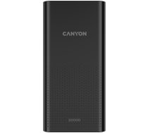 CANYON PB-2001 Power bank 20000mAh Li-poly battery Input 5V/2A Output 5V/2.1A(Max) 144*69*28.5mm 0.440Kg Black ( 5291485008307 CNE-CPB2001B ) Powerbank mobilā uzlādes iekārta