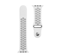 Tactical 174 Double Silicone Band for Apple iWatch 1/2/3/4/5/6/7/SE 42/44/45mm White/Black ( 2445348 )