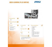 MSI B850 GAMING PLUS WIFI6E motherboard ( B850 GAMING PLUS WIFI6E 4711377365321 7E80-001R ) pamatplate mātesplate