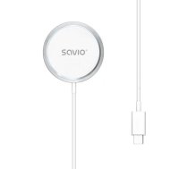 Bezvadu Lādētājs Savio ar USB - USB-C kabeli 15W 1m White 5901986049548 ( LA 11 85044060 SAVLA-11 ) iekārtas lādētājs