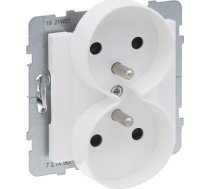 Legrand SUNO Gniazdo podwojne 2x2P+Z aluminium 16A 250V zaciski automatyczne z przeslona 721190 721190 (3414972046367) ( JOINEDIT64799378 )