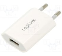 Logilink USB-A socket adapter 5W 5V/1A 1xUSB-A white (4052792080728) ( 4052792080728 PA0093C ) iekārtas lādētājs
