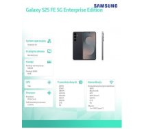Samsung Galaxy S25 FE 5G 8GB/128GB Black Enterprise Edition ( SM S731BZKDEEB SM-S731BZKDEEE ) Mobilais Telefons
