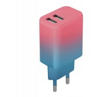 Ladowarka Setty Setty ladowarka sieciowa 2x USB 18W LSIG-AA-20 gradient turkusowo-rozowy GSM183598 (5907457766075) ( JOINEDIT85240548 ) iekārtas lādētājs