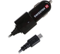 Swissten Premium Auto Lādētājs 12 / 24V / 1A ar Micro USB vadu Melns ( SW CCH 1A B 54477-uniw )