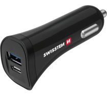 Swissten Power Delivery Auto Lādētājs 12 / 24V / 2.4A / 30W + Micro USB vads 1.50 m Melns ( SW CCH 2.4A 30W B 6314605 )