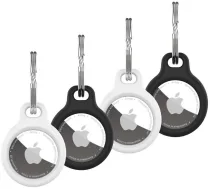Fixed Silikonowe etui silky do Apple AirTag 4 sztuki 2x czarne + 2x biale FIXSILD4-756 (8591680167449) ( JOINEDIT87126994 )