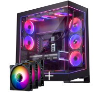 PHANTEKS NV-Series NV9 MK2 PC-Gehause EATX DRGB Tempered Glass - schwarz M25 Gen2 PWM D-RGB Lufter 3er-Pack - Reverse Blade 140mm sch GABU-546 ( JOINEDIT71381762 ) Datora korpuss